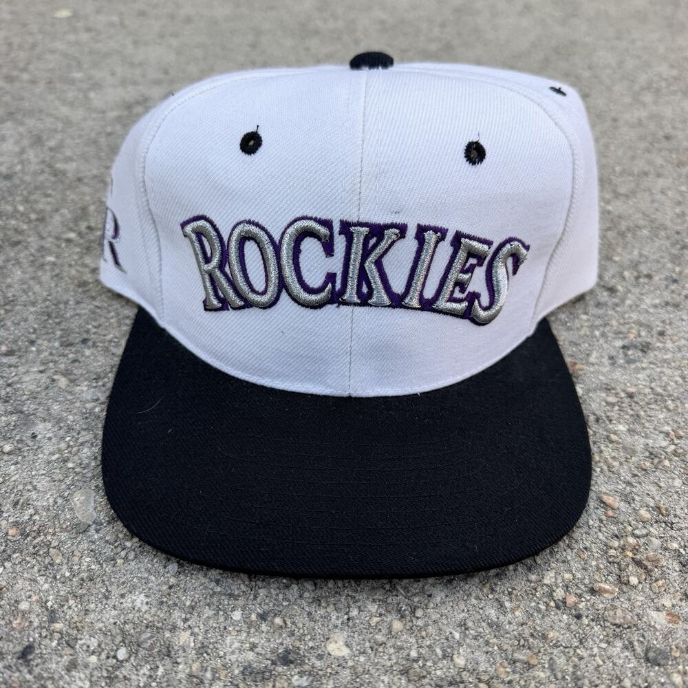 NWT Vintage 90s Drew Pearson Colorado Rockies Snapback Hat MLB NEW